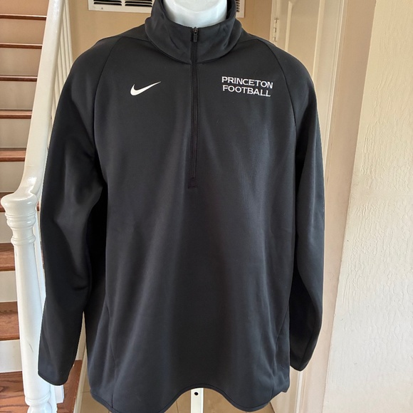 Nike Princeton Football 1/4 Zip Black Pullover Logo (Tiger Leans on Golf Club) L - Picture 1 of 5